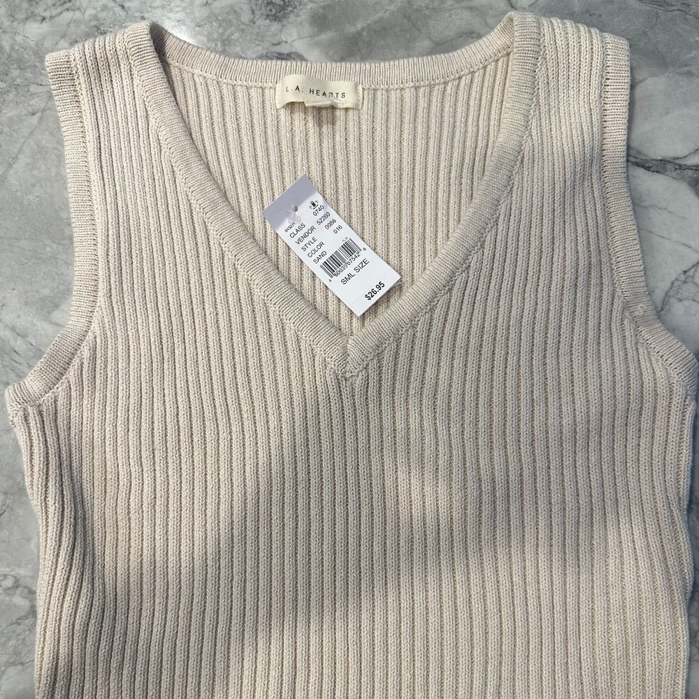 Pac Sun tan sweater vest NWT
